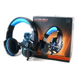 Audífonos Gamer Kotion Each G9000 Black Y Blue Luz Led