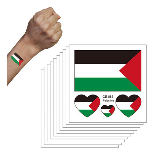 10 Pegatinas Impermeables Con La Bandera Palestina