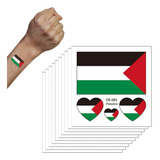 10 Pegatinas Impermeables Con La Bandera Palestina