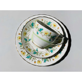 Trio De Té Tuscan Plant Porcelana Taza Postre - Mikapao