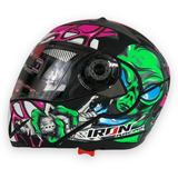 Casco Abatible Iron Racing Ir-105 Doble Mica Dot Neon-verde