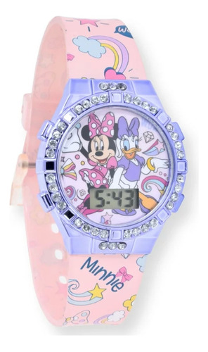 Relógio Infantil Lcd Flashing Light Imp Eua Disney Minnie