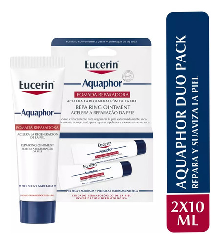 Pomada Aquaphor. Eucerin 2x10ml. Se Vende 2 Packs De 2 Unid