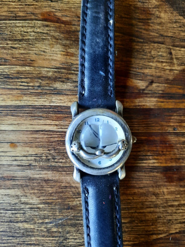 Reloj De Pulsera Vintage Modelo Garfield  De Cuero Genuino