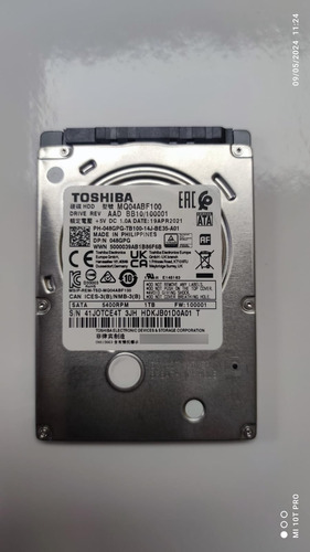 Disco Duro Toshiba Mq04abf100 1tb  2.5 Notebook