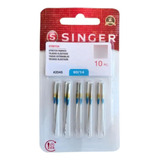 Set Agujas Marca Singer Set De 10 Unidades Medida 90/14 Color Plateado