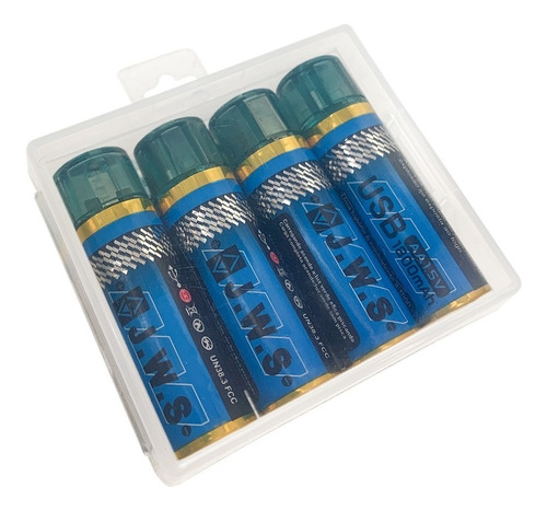 Kit 4 Pilhas Aa Recarregável Via Usb 1.5v 1.500mah Jws