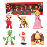 Figuras Super Mario Toad Donkey Peach Niños Juguete 6 Piezas