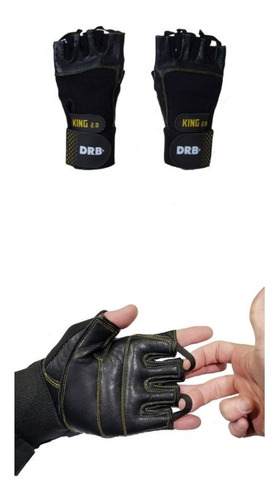 Guantes King Drb Cuero Con Muñequera Para Pesa Gym Crossfit