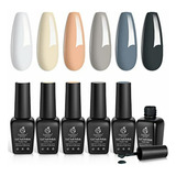 Juego De Esmaltes De Uñas De Gel Beetles, 6 Colores, Blanco,