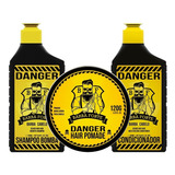 Kit Danger Shampoo Acondicionador Pomada Cabello Barba Forte