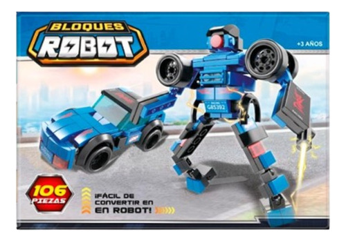 Bloques Robot Transformable 106 Pzs Versión Del Personaje Azul