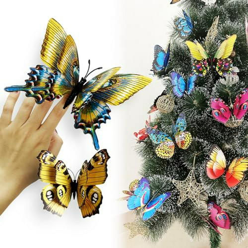 Mariposas 3d Para Árbol Navidad, 28 Uds.