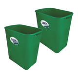 2 Pack Bote De Basura Jumbo 26l Sin Asas En Colores Color Verde