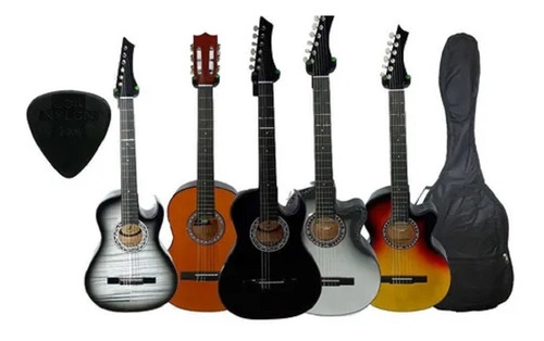 Guitarra Acústica Forro Colgador Púa Garantía 2 Años