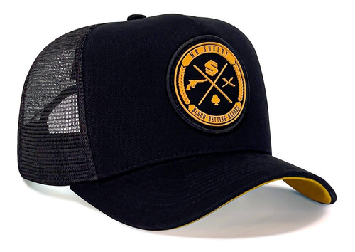 Boné Mr. Shelby Trucker Brasão Preto E Amarelo