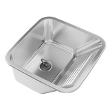 Tanque Inox Fosco 40x40cm Ghelplus Sobrepor Ou Embutir