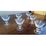 Set 6 Copas Antiguas Cristal Tallado Martini Champagne Sidra