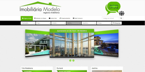 Script Imobiliária Corretor Imóveis Adm Responsivo - Verde