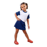 Short Saia Infantil Menina Uniforme Escolar Helanca Shorts