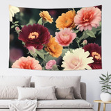 Adanti Beautiful Flowers Print Tapestry Decorative Wall Sof.