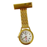 Enfermera Fob Reloj Colgante Luminoso Movimiento De Clip Oro