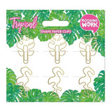 Broches Clips Mooving Tropical Con Formas 6 Unidades At Work Color Dorado