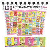 Loteria Baby Shower Niña - 100 Tablas 1000 Fichas Incluidas