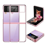 Funda Delgada Para Samsung Z Flip 3 Transparente-rosa