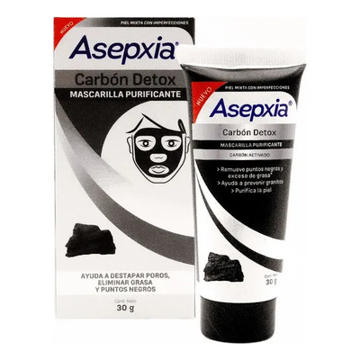 Asepxia Carbon Detox mascarilla para piel mixta peel off 30g | MercadoLibre