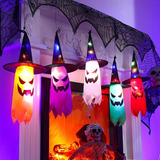 5pcs Fantasmas Colgantes Decoración De Halloween Luces Led