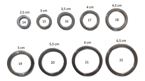 Kit 30 Unidades Argola Chata Inox Grossa Nº20