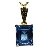 Colgante Antiguo Art Deco Oro 18k Topacio Azul