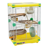 Jaula Casa Hamster Raton Bebedero Rueda 50x35x27cm 10197 Color Amarillo