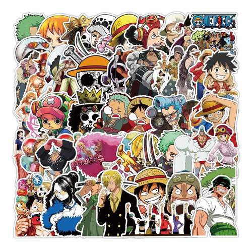 One Piece Anime Manga 50 Calcomanias Stickers Pvc Vs Agua