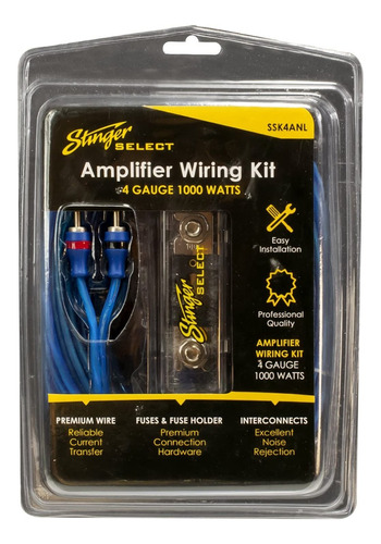 Kit De Cables Instalación Stinger Select 4 Gauge Ssk4 1000w