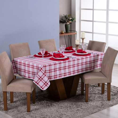 Toalha De Mesa 4 Lugares 1,35 X 1,35 Jacquard Dupla Face