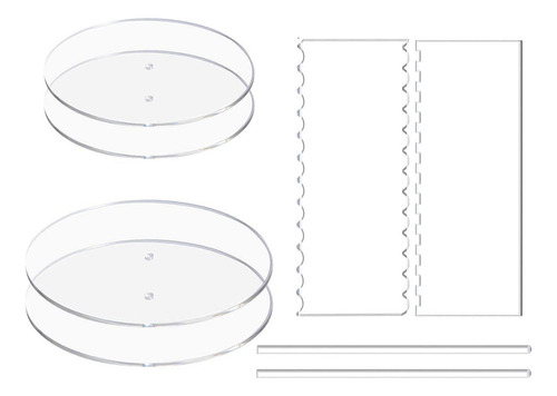 Juego De 1 Bandeja Redonda De Acrílico Transparente Para Fie