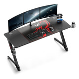 It's_organized Gaming Desk, 60 Inch Z Shaped Carbon Fiber S.