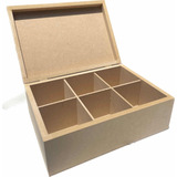 Caja Madera Para Te (mdf9mm) 6 Divisiones 17x24x8.5cm