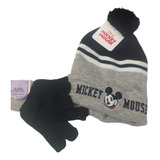 Set Gorro Y Guantes Mickey Mouse Disney 7-10 Años Invierno 