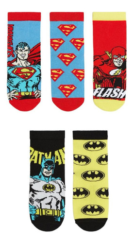 Pack X 5 Medias Superhéroes Batman Superman Flash