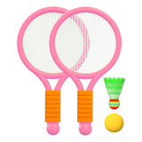 Kit De Tenis Y Bádminton Para Niños, Conjunto De Rosa