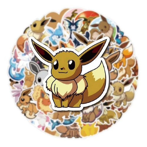 Eevee / Pokemon - Set De 50 Stickers / Calcomanias