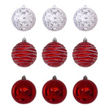 Bolas De Natal Mista Vermelha E Branca C/9 Kx8786 Cor Vermelho E Branco Misto