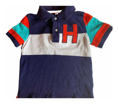 Playera Polo Marca Tommy Para Niños 4-5 Años Color Azul