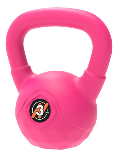 Pesa Rusa O Kettlebell 3 Kg Pvc Funcional Gym Gimnasio Color Rosa