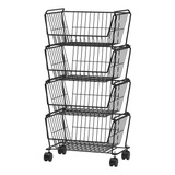 Cesta Frutero Organizador Movil Estante Rueda Carrito Cocina