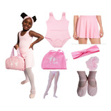 Kit Completo Ballet Infantil Balé Uniforme 6 Peças C/ Bolsa