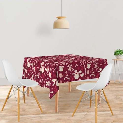 Toalha De Mesa Tecido Natal Decoração De Natal 140x140cm
